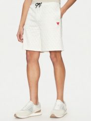 Guess Szorty sportowe Z4YD03 FL04Q Biały Regular Fit. Białe krótkie spodenki sportowe męskie Guess, m, z aplikacjami, z bawełny. Za 159.99 zł.