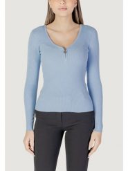 Morgan Sweter 232-MBANZA Błękitny Slim Fit. Niebieskie swetry damskie Morgan, xs, bez wzorów, z wiskozy, bez kołnierzyka, bez ramiączek, bez kaptura. Za 89.99 zł.