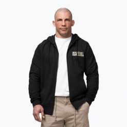 Bluza męska Pitbull USA Hooded Zip. Czarne bluzy męskie PITBULL, m, bez wzorów, z bawełny, bez kaptura. Za 249.99 zł.