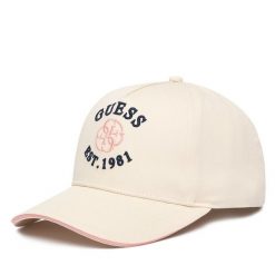 Czapka z daszkiem Guess. Brązowe czapki i kapelusze damskie Guess, z aplikacjami. Za 159.99 zł.