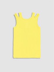 Coccodrillo Top WC3143302JGK Żółty Regular Fit. Żółte t-shirty i topy dla dziewczynek COCCODRILLO, bez wzorów, z bawełny, bez ramiączek. Za 49.99 zł.