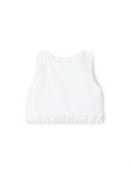 Mayoral Top 3022 Écru Regular Fit. T-shirty i topy dla dziewczynek Mayoral, bez wzorów, z bawełny, bez ramiączek. Za 79.99 zł.