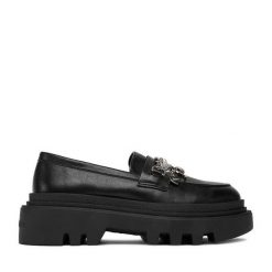 Loafersy Juicy Couture. Czarne półbuty damskie Juicy Couture, bez wzorów, bez obcasa, na płaskiej podeszwie, bez zapięcia. Za 219.99 zł.