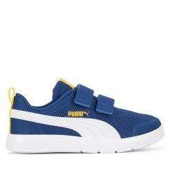 Sneakersy Puma. Niebieskie trampki i tenisówki chłopięce Puma, bez wzorów, z meshu, bez zapięcia. Za 159.99 zł.