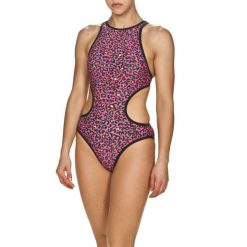 Strój kąpielowy damski jednoczęściowy sportowy na basen Arena Leopard. Czerwone kostiumy jednoczęściowe damskie Arena, m, bez wzorów, sportowe, do pływania. Za 171.98 zł.