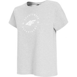 T-shirt damski TSD403 - chłodny jasny szary melanż. T-shirty damskie marki 4f. Za 49.99 zł.