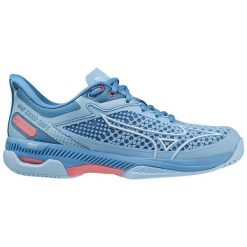 Buty do tenisa damskie Mizuno Wave Exceed Tour 5 AC. Białe obuwie sportowe damskie Mizuno, bez wzorów, z materiału, tenisowe, mizuno wave. Za 339.99 zł.
