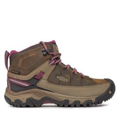 Trekkingi Keen. Brązowe obuwie sportowe damskie Keen, bez wzorów, trekkingowe. Za 489.99 zł.