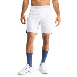 Męskie techniczne spodenki tenisowe Siroko Velozix White. Białe krótkie spodenki sportowe męskie SIROKO, m, bez wzorów, tenisowe. Za 169.00 zł.