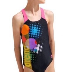 Kostium kąpielowy dziewczęcy Arena Dots Swim Pro. Stroje kąpielowe dla dziewczynek Arena, bez wzorów. Za 149.00 zł.