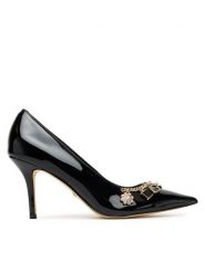 Guess Szpilki FLTNN2 PAF08 Czarny. Czarne szpilki damskie Guess, z aplikacjami, ze skóry, bez obcasa, bez zapięcia. Za 649.99 zł.