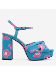 Jenny Fairy Sandały DAISY LS5962-01 Niebieski. Niebieskie sandały damskie Jenny Fairy, bez wzorów, z materiału, bez obcasa, na słupku, bez zapięcia. Za 119.99 zł.