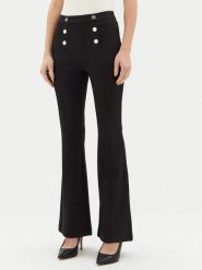 Motivi Spodnie materiałowe P040Q003468N Czarny Flare Fit. Czarne spodnie materiałowe damskie Motivi, bez wzorów, z materiału. Za 279.99 zł.