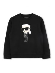 Karl Lagerfeld Kids Bluza Z30431 S Czarny Regular Fit. Czarne bluzy dla chłopców Karl Lagerfeld Kids, bez wzorów, z bawełny, bez ramiączek, bez kaptura. Za 219.99 zł.
