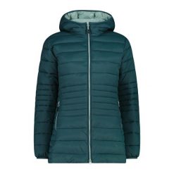 Długa kurtka puchowa z kapturem na zamek Sorona Aura damska CMP. Zielone kurtki sportowe damskie CMP, bez wzorów, z puchu, z kapturem, trekkingowe. W wyprzedaży za 469.50 zł.