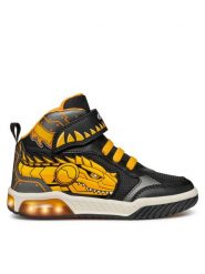 Geox Sneakersy J Inek Boy J469CA 011BC C0054 DD Czarny. Czarne buty sportowe chłopięce Geox, bez wzorów, ze skóry, bez zapięcia. Za 269.99 zł.
