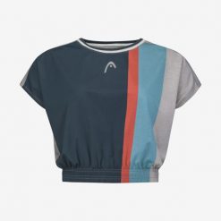 Koszulka z krótkim rękawem damska PADEL Crop Top. Niebieskie koszulki sportowe damskie Head, s, bez wzorów, z jersey, bez kołnierzyka, bez ramiączek. W wyprzedaży za 161.00 zł.