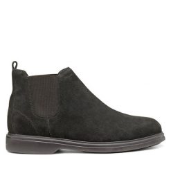 Sztyblety Geox. Brązowe botki męskie Geox, bez wzorów, bez zapięcia. Za 569.99 zł.