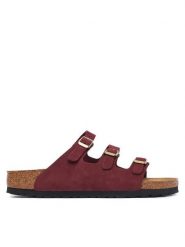 Birkenstock Klapki Florida 1033172 Bordowy. Czerwone klapki damskie Birkenstock, bez wzorów, z nubiku, bez obcasa. Za 525.99 zł.