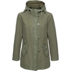 Parka bonprix oliwkowy. Zielone parki damskie bonprix. Za 139.99 zł.