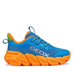 Sneakersy Geox. Niebieskie trampki i tenisówki chłopięce Geox, bez wzorów, bez zapięcia. Za 269.99 zł.