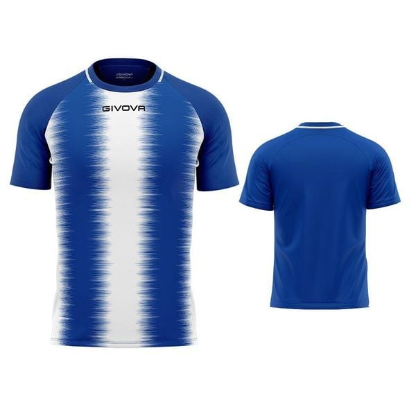 Koszulka Sportowa Givova Stripe dla Mężczyzn - Królewsko Biała. Białe koszulki sportowe męskie Givova, m, bez wzorów, bez kołnierzyka, bez ramiączek, do piłki nożnej. Za 144.99 zł.