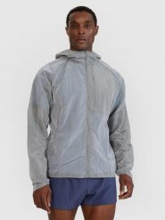 Kurtka do biegania Ultralight męska 4f 4FWSS25TTJAM698. Szare kurtki męskie 4f, na wiosnę, l, bez wzorów, z materiału, klasyczne, z kapturem. Za 137.99 zł.