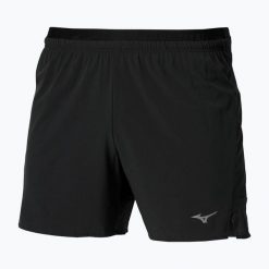 Spodenki do biegania męskie Mizuno Active Alpha 5.5. Czarne krótkie spodenki sportowe męskie Mizuno, m, bez wzorów, z elastanu, do biegania. Za 139.99 zł.