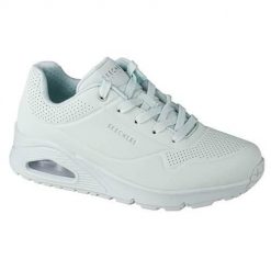 Buty do chodzenia damskie Skechers Uno Frosty Kicks. Białe obuwie sportowe damskie Skechers, bez wzorów, z materiału, trekkingowe, Skechers Sport. Za 299.99 zł.