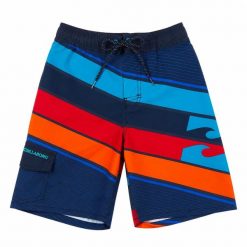 Szorty kąpielowe dla dzieci Billabong Slice. Niebieskie szorty dla chłopców Billabong, na lato, bez wzorów, eleganckie. Za 87.00 zł.