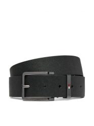 Tommy Hilfiger Pasek Oliver Saffiano 3.5 AM0AM14573 Czarny. Czarne paski damskie Tommy Hilfiger, bez wzorów, ze skóry. Za 229.99 zł.