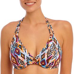 Damski top do kostiumu kąpielowego Freya Viva la fiesta. Brązowe topy damskie FREYA ACTIVE, bez wzorów, bez kołnierzyka, bez ramiączek. Za 241.50 zł.