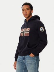 Napapijri Bluza Sweat H NP0A8BBQ Granatowy Regular Fit. Niebieskie bluzy męskie Napapijri, m, bez wzorów, z bawełny, bez kaptura. Za 659.99 zł.