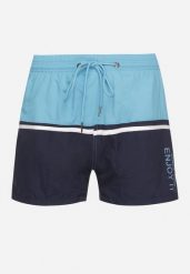 Niebiesko-Granatowe Szorty z Gumką w Pasie i Kieszonkami na Suwak Liravione. Niebieskie szorty męskie Born2be, l, bez wzorów, klasyczne. Za 39.99 zł.