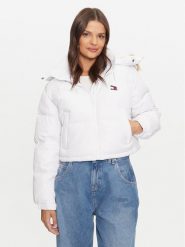Tommy Jeans Kurtka puchowa Alaska DW0DW19687 Biały Regular Fit. Białe kurtki damskie Tommy Jeans, l, bez wzorów, z jeansu, bez kaptura. Za 689.99 zł.