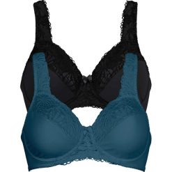 Biustonosz "minimizer" (2 szt.) bonprix niebieskozielony morski + czarny. Biustonosze marki bonprix. Za 69.98 zł.