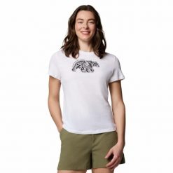 Koszulka techniczna damska Columbia Ruby Springs Graphic Fit Short Sleeve. Białe koszulki sportowe damskie Columbia, s, bez wzorów, bez kołnierzyka, bez ramiączek. Za 93.09 zł.