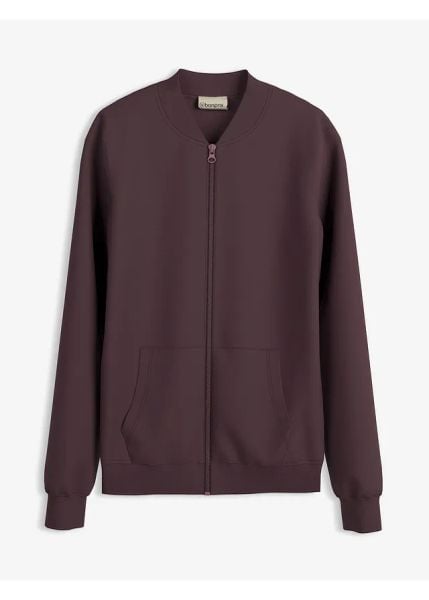 Bluza rozpinana z materiału scuba. Czerwone bluzy damskie bonprix, bez wzorów, bez kaptura. Za 109.99 zł.