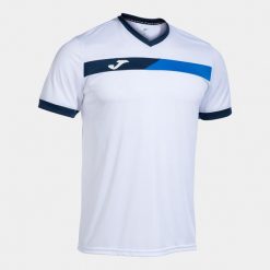 Jersey Joma. Białe koszulki sportowe męskie Joma, bez wzorów, z jersey, bez kołnierzyka, bez ramiączek, do piłki nożnej. W wyprzedaży za 104.15 zł.