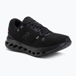 Buty do biegania damskie On Cloudsurfer 2 Wide black/black. Czarne obuwie sportowe damskie On, bez wzorów, z gumy, do biegania. Za 809.50 zł.