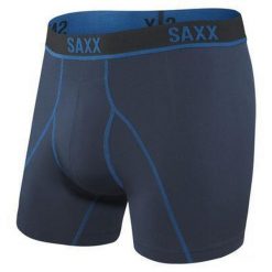 Bokserki termoaktywne męskie Saxx Kinetic HD Boxer Brief. Niebieskie bokserki męskie Saxx, m, bez wzorów. Za 140.99 zł.