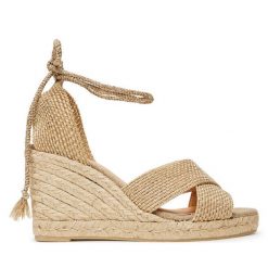 Espadryle Castañer. Brązowe sandały damskie Castañer, bez wzorów, bez obcasa, bez zapięcia. Za 489.99 zł.