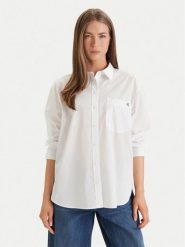 Calvin Klein Jeans Koszula LV047F102G Biały Relaxed Fit. Białe bluzki damskie Calvin Klein Jeans, l, bez wzorów, z bawełny, bez kołnierzyka, bez ramiączek. Za 409.99 zł.