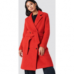 Samsoe & Samsoe Płaszcz Ulrike - Red. Czerwone płaszcze damskie Samsøe & Samsøe, w paski. Za 1,174.95 zł.