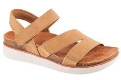 Sandały damskie, Lifted Comfort. Brązowe sandały damskie Skechers, bez wzorów, z materiału, bez obcasa, bez zapięcia. Za 189.99 zł.