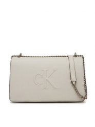 Calvin Klein Jeans Torebka Sculpted Ew Flap25 Shoulder Bag LV04K3035G Biały. Białe torebki do ręki damskie Calvin Klein Jeans, bez wzorów, z jeansu, wizytowe, bez dodatków. Za 359.99 zł.