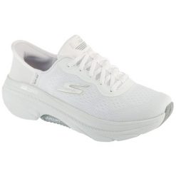 Buty do biegania damskie, Slip-Ins: Max Cushioning Arch Fit 2.0 - Antilles. Białe obuwie sportowe damskie Skechers, bez wzorów, sportowe, bez zapięcia. Za 549.99 zł.