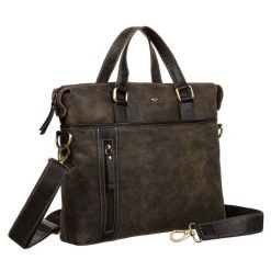 Torba męska Peterson PTN 717-SCC brązowa. Brązowe torby na laptopa męskie Peterson, bez wzorów, ze skóry. Za 349.99 zł.