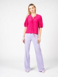 Pinko Bluzka "Benigno" | 101118 8889 | Kobieta | Różowy. Czerwone bluzki damskie Pinko, bez wzorów, z acetatu, eleganckie, bez kołnierzyka, bez ramiączek. W wyprzedaży za 269.00 zł.