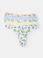 Bawełniane stringi 5 pack - wielobarwny. Stringi damskie Sinsay, l, bez wzorów, z bawełny. W wyprzedaży za 19.99 zł.